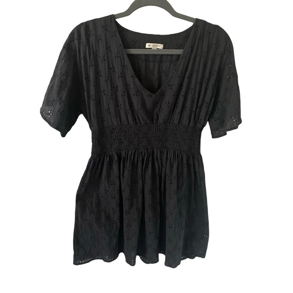 Albion Fit Smocked Dress Swimsuit Coverup Black Eyelet Size M - Picture 5 of 7
